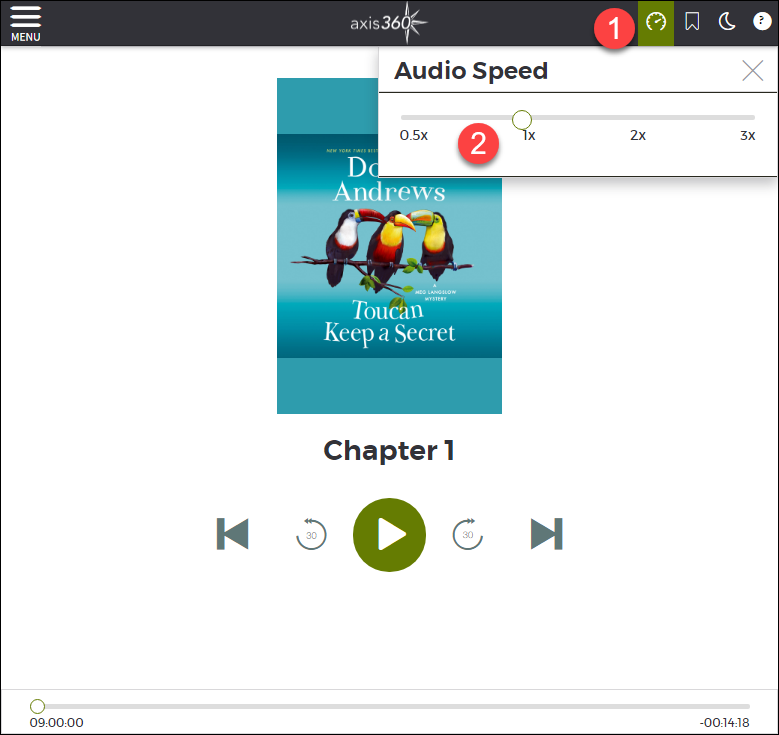 image of listen now with speed highlighted